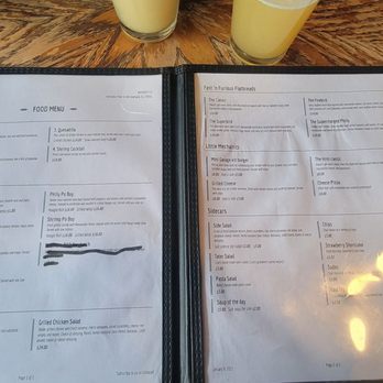 The Garage On Main - Menu 4 24 2025 - Beer Bar Near Me - Walhalla, South Carolina
