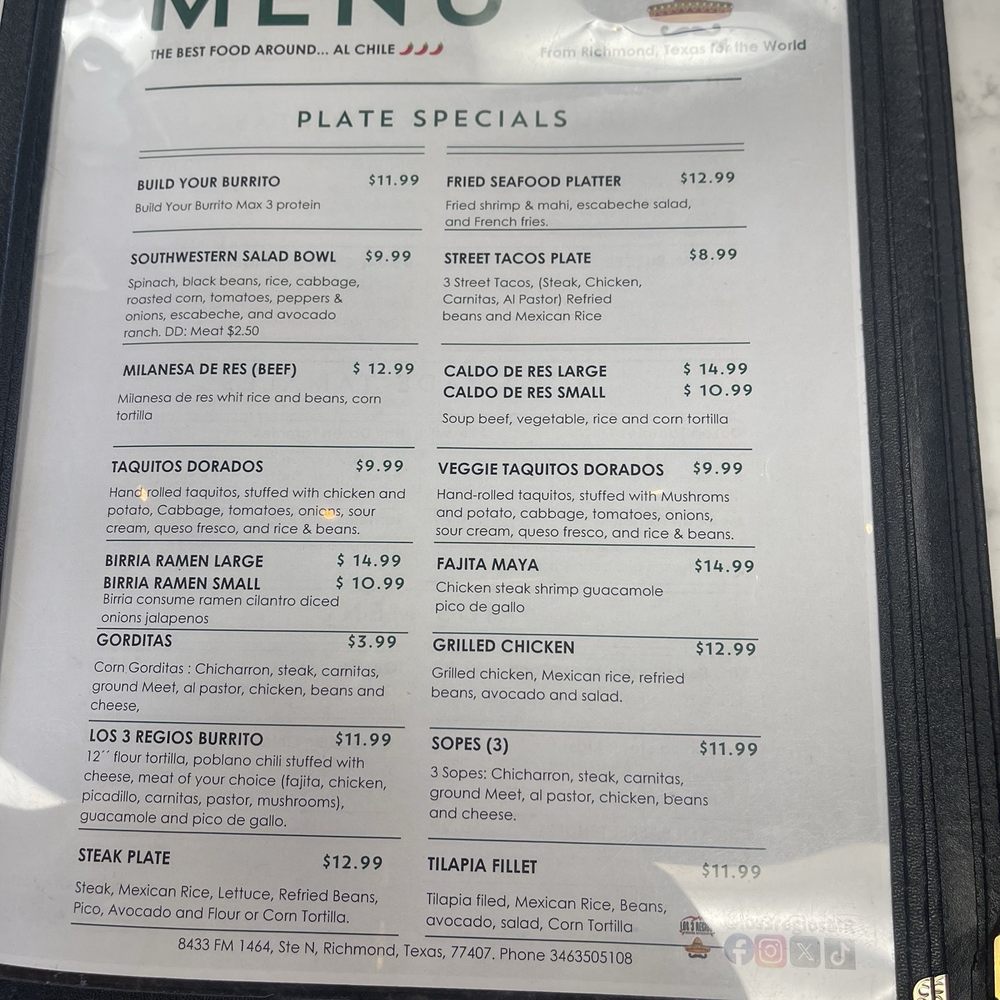 Los 3 Regios Mexican Restaurant - Menu - Tacos Near Me - Richmond, Texas Los 3 Regios Mexican Restaurant - Menu - Tacos Near Me - Richmond, Texas