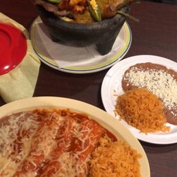 Molcajete. Enchilada plate delicious Molcajete. Enchilada plate delicious