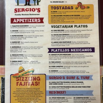 Sergio's Family Mexican Restaurant - Menu - Mexican Near Me - Sequim, Washington Sergio's Family Mexican Restaurant - Menu - Mexican Near Me - Sequim, Washington