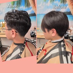 Mina's Hair Salon - Getting a down perm a type of perm for Men's