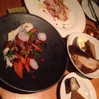 Alma - Starter course; Roasted Carrots & Carpaccio Style Ham - Cafes Near Me - Minneapolis, Minnesota