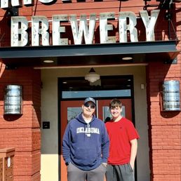 Exterior outside entrance of Bricktown Brewery - Birthday boys! - Midwest City, Oklahoma Exterior outside entrance of Bricktown Brewery - Birthday boys! - Midwest City, Oklahoma
