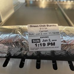 Navajo Blue Travel Plaza - Green Chili Burrito