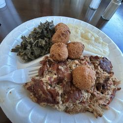 Momma T's Restaurant - Tender bbq, mash, greens and pups