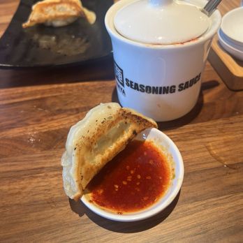 JINYA Ramen Bar - Pearland - Pork Gyoza ( 6pcs)* and sauce - Ramen Near Me - Pearland, Texas