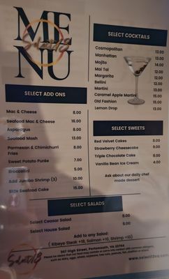 Menu photo 3 Select 13 Portsmouth, VA Menu photo 3 Select 13 Portsmouth, VA
