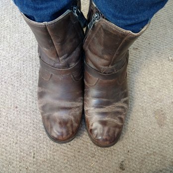 Dave's Shoe Repair - My boots after coming from Dave's Shop. They have an AWFUL conditioning & the zippers don't match. Ruined $250 boots and $50 down the drain. - Shoe Repair Near Me - Arvada, Colorado