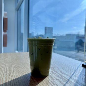 M Cafe - Matcha Latte with Matcha Cream Top - Coffee & Tea Near Me - Los Angeles, California