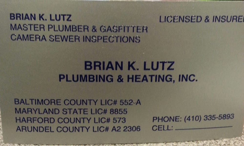 Slide of Lutz Brian K Plumbing and Heating