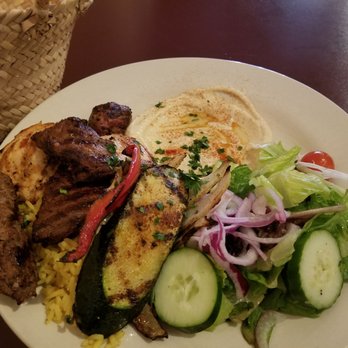 Al Zaytouna - Mixed kebab entree. Came with rice, side salad, hummus and pita bread. - Middle Eastern Near Me - Philadelphia, Pennsylvania
