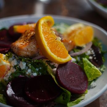 Cafe 4 - Salmon & Beet Salad  Very tasty. Nice place. Used canola oil for those who are sensitive to allergies. Really neat atomosphere as well. - Comfort Food Near Me - Knoxville, Tennessee