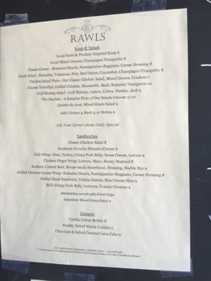 Menu photo 1 The Rawls Restaurant Enterprise, AL Menu photo 1 The Rawls Restaurant Enterprise, AL