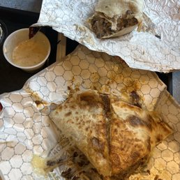 Quesabirria, Steak Burrito, Queso Quesabirria, Steak Burrito, Queso