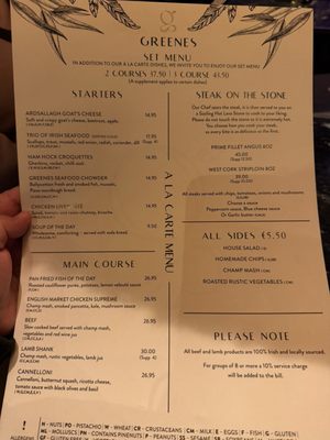 Menu photo 1 Greenes Restaurant Cork, CO
