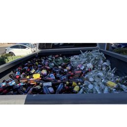 Bottles and cans filled to the top of a (full bed) truck. . We only received $40! Bottles and cans filled to the top of a (full bed) truck. . We only received $40!