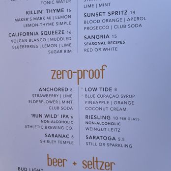 Sunset Pier - Menu - Cocktail Bars Near Me - Quincy, Massachusetts