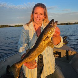 Flambeau Flowage Sports - Owner, Christa fishing the famous Turtle Flambeau Flowage!
