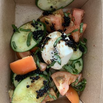 Food For Thought - Burrata salad w/ balsamic gel beads - Gastropubs Near Me - Cape Neddick , Maine Food For Thought - Burrata salad w/ balsamic gel beads - Gastropubs Near Me - Cape Neddick , Maine