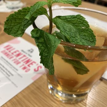 Mahi’ai Table - Chocolate & Roses (Vday special drink) with bourbon, casamigos mezcal, chocolate bitters, orange oils - Cocktail Bars Near Me - Kapolei, Hawaii