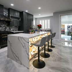 Red White & Blue Construction - Full home remodeling project with kitchen renovation with custom kitchen island. Vallejo