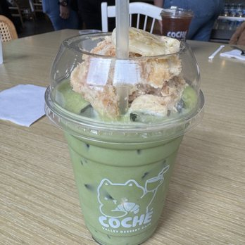 Coche Valley Dessert Cafe - Matcha Latte banana - Desserts Near Me - Seattle, Washington