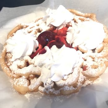 Funnel Cakes & More - Strawberry and Whipped Cream Funnel Cake - Desserts Near Me - Arlington, Texas Funnel Cakes & More - Strawberry and Whipped Cream Funnel Cake - Desserts Near Me - Arlington, Texas
