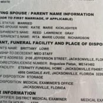Eternity Funeral Homes & Crematory - Katie Marie is his wife . They gave his remains to a X girlfriend . They alway had Ryan's marriage certificate . - Funeral Services & Cemeteries Near Me - Jacksonville, Florida Eternity Funeral Homes & Crematory - Katie Marie is his wife . They gave his remains to a X girlfriend . They alway had Ryan's marriage certificate . - Funeral Services & Cemeteries Near Me - Jacksonville, Florida