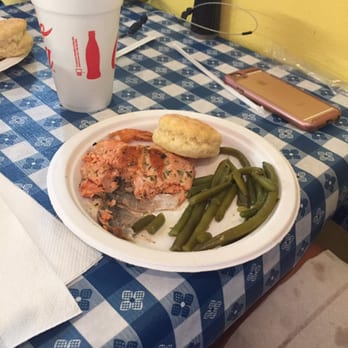 Julia Belle's - Salmon special with green beans. Didn't last long - Southern Near Me - Florence, South Carolina
