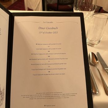 Grandhotel Giessbach - Tasting menu - Hiking Near Me - Brienz, BE