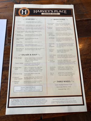 Menu photo 3 Harvey's Place Ashland, OR Menu photo 3 Harvey's Place Ashland, OR