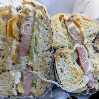 The Getty Bagel - "The Testimony" on an everything bagel - Bagels Near Me - Portsmouth, New Hampshire