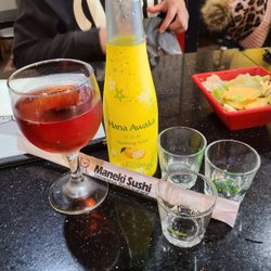 Maneki Sushi - Plum wine and Sparkling Lemon Sake