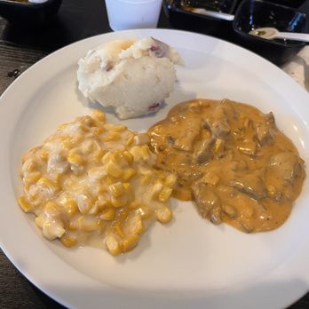 N Brazilian Grill  - Beef stroganoff creamy corn and mashed potatoes - Brazilian Near Me - Gardena, California