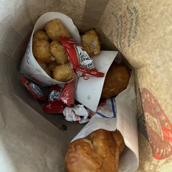 Sonic Drive-In - Tater totes - crispy crunch good amount / jalapeño peppers crispy warm gooey inside / soft pretzel - Burgers Near Me - Hayward, California