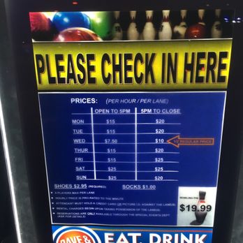 Dave & Buster's Phoenix - Scottsdale - Bowling price sheet - American Near Me - Phoenix, Arizona