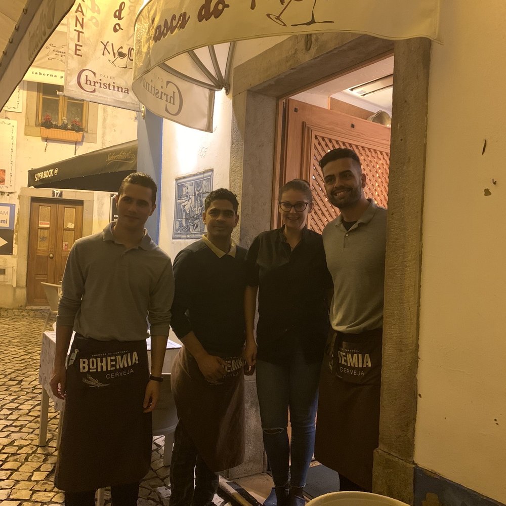 Entrance with staff including the amazing Chef Joanna.