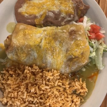 Rubia's - Beef chimichanga with rice and beans - Mexican Near Me - Aztec, New Mexico