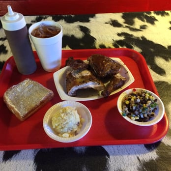 Roegels Barbecue - 1/2 chicken plate with Texas caviar and loaded mashed potatoes. With drink and tax $15.05. - Barbeque Near Me - Houston, Texas Roegels Barbecue - 1/2 chicken plate with Texas caviar and loaded mashed potatoes. With drink and tax $15.05. - Barbeque Near Me - Houston, Texas