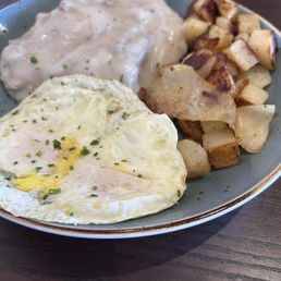 Biscuits & Turkey Sausage Gravy With Eggs
