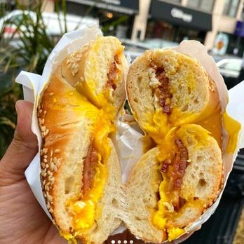 Gotham Bagels - Bacon, egg and cheese breakfast sandwich - Bagels Near Me - Chicago, Illinois