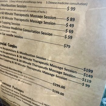WL Wellness - Price chart - Acupuncture Near Me - San Jose, California