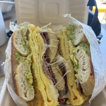 Luca Bagel - Avocado, egg, turkey bacon and cheese sandwich - Bagels Near Me - Kansas City, Missouri Luca Bagel - Avocado, egg, turkey bacon and cheese sandwich - Bagels Near Me - Kansas City, Missouri
