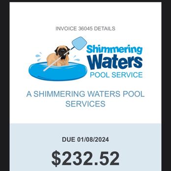 Shimmering Waters Pool Services - Invoice - Pool Cleaners Near Me Shimmering Waters Pool Services - Invoice - Pool Cleaners Near Me