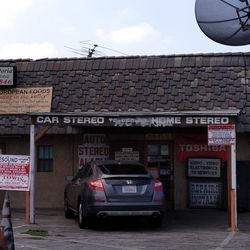 Telesound - Plenty of parking in back of Vanowen entrance on White Oak.  Rear shop entrance in back pictured here.