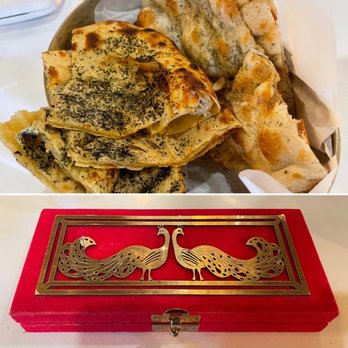 Andaaz - Above, Mint Naan on left, Rosemary Naan on right. And the bill came in a beautiful red box. Nice! - Buffets Near Me - Asheville, North Carolina