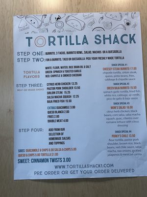Menu photo 7 Tortilla Shack Santa Cruz, CA