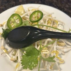 Mai's Kitchen - Did not look washed and was dry, seems as if someone took it from another plate and reused.
