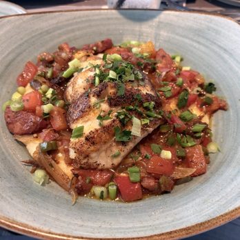Beach House Waterfront Restaurant - Cajun Grouper and Grits - American Near Me - Bradenton Beach, Florida