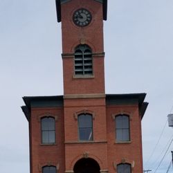 Westerly Downtown Historic District - Brick tower with a stone foundation. Wonder what this was.